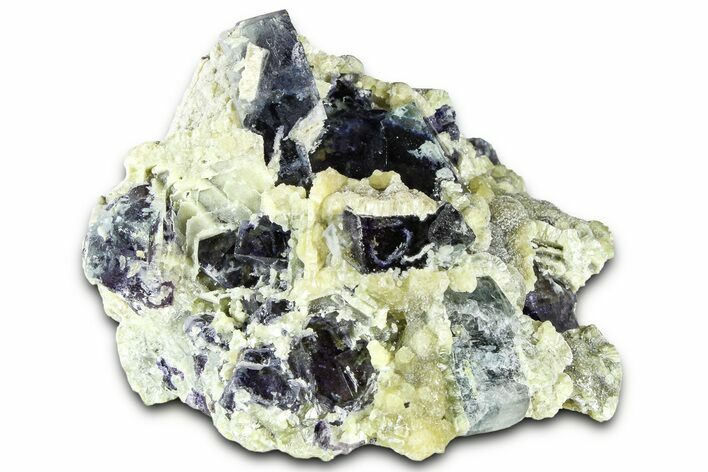 Muscovite on Purple Cubic Fluorite Crystals - Yaogangxian Mine #364578